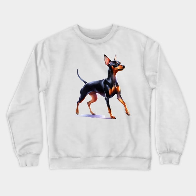 Miniature Pinscher Watercolor - Beautiful Dog Crewneck Sweatshirt by Edd Paint Something
